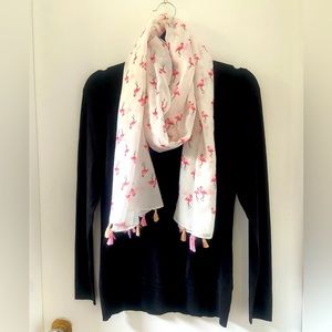 ⭐️💲5 add-on⭐️ Flamingo scarf with tassels 🦩